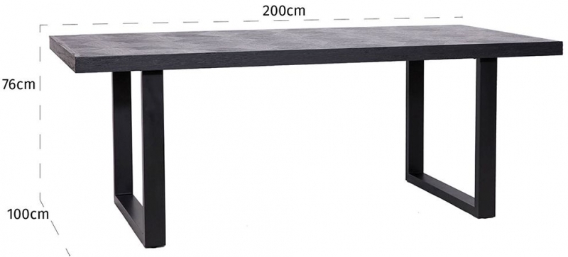 Product photograph of Blax Black Oak 200cm Dining Table from Choice Furniture Superstore.