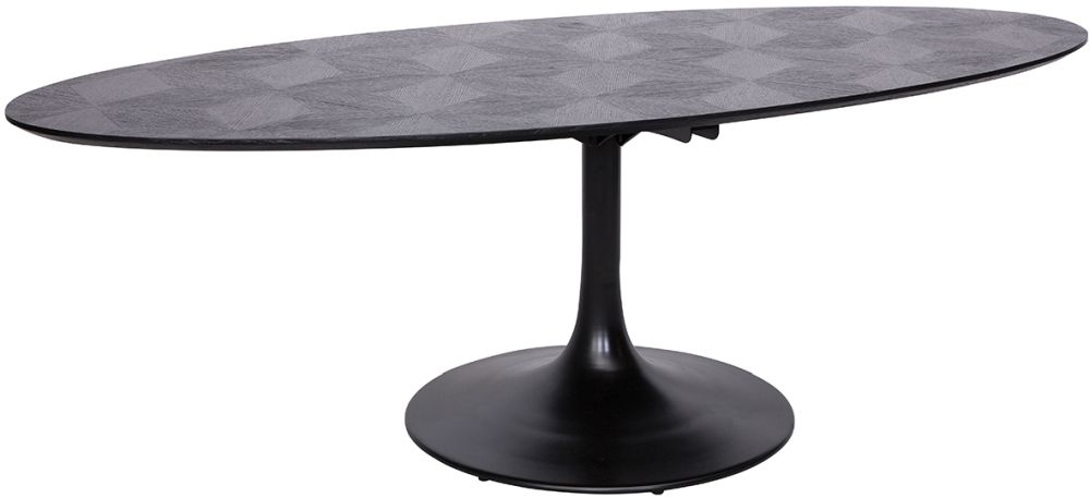 Product photograph of Blax Black Oak 230cm Oval Dining Table from Choice Furniture Superstore.