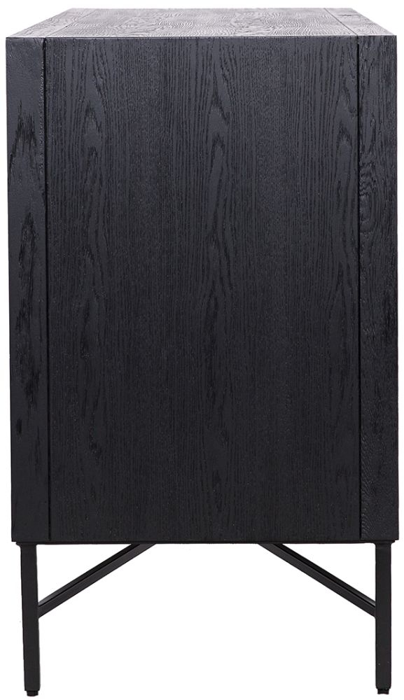 Product photograph of Blax Black Oak 2 Door Large Sideboard from Choice Furniture Superstore.