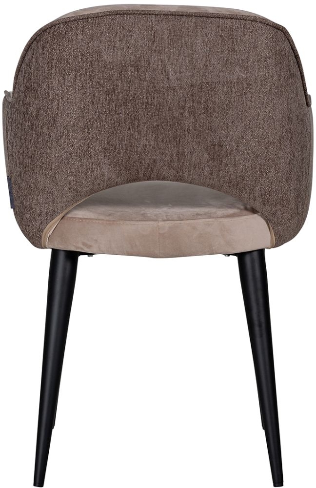 Product photograph of Giovanna Alaska Stone Velvet Fabric Dining Armchair from Choice Furniture Superstore.