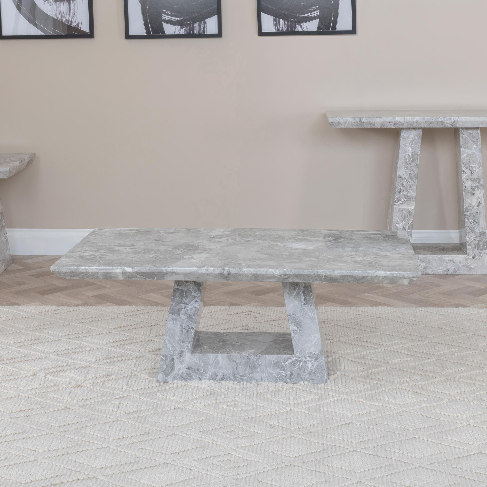 Product photograph of Milan Grey Marble Coffee Table from Choice Furniture Superstore.