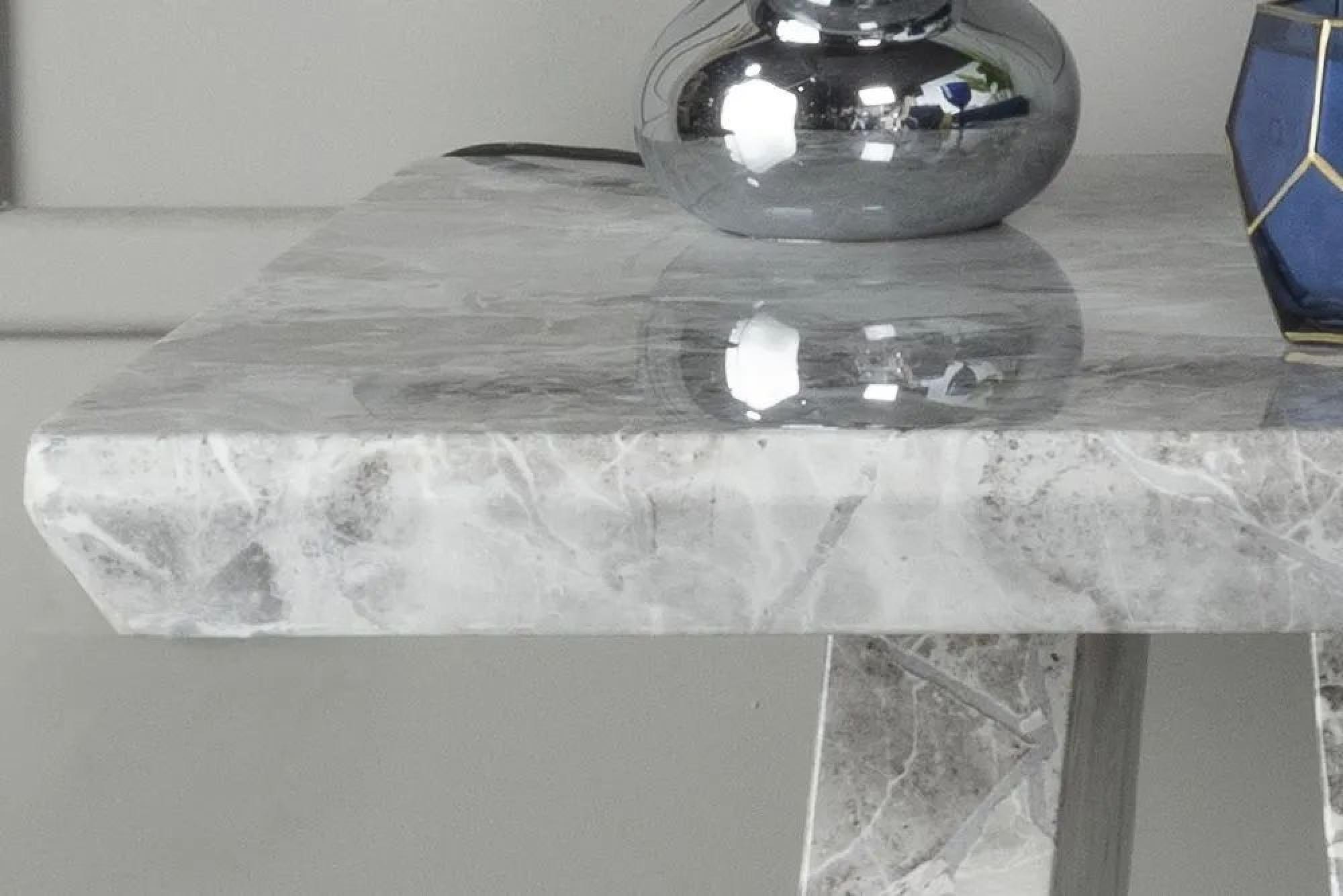 Product photograph of Milan Grey Marble Side Table from Choice Furniture Superstore.