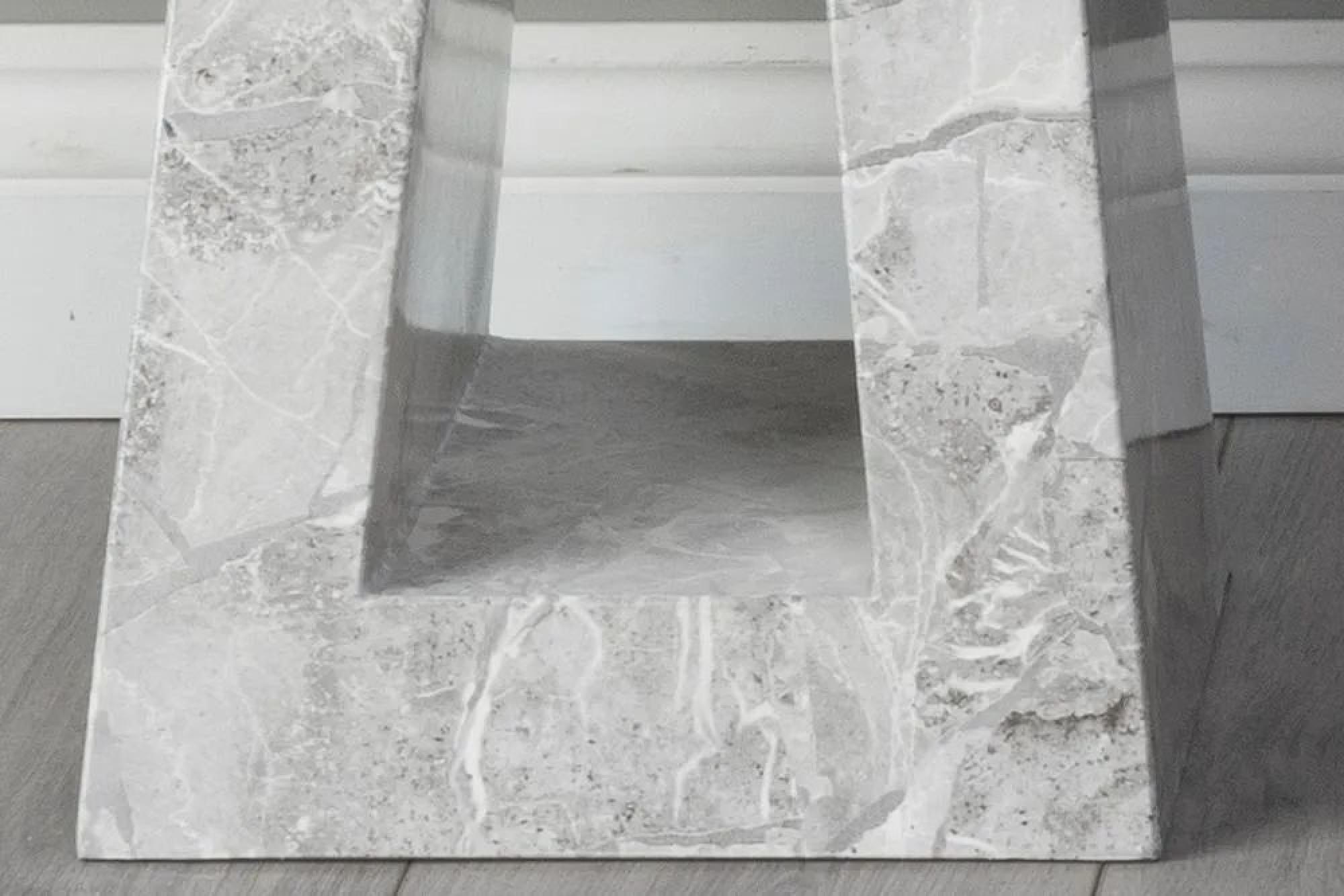 Product photograph of Milan Grey Marble Side Table from Choice Furniture Superstore.