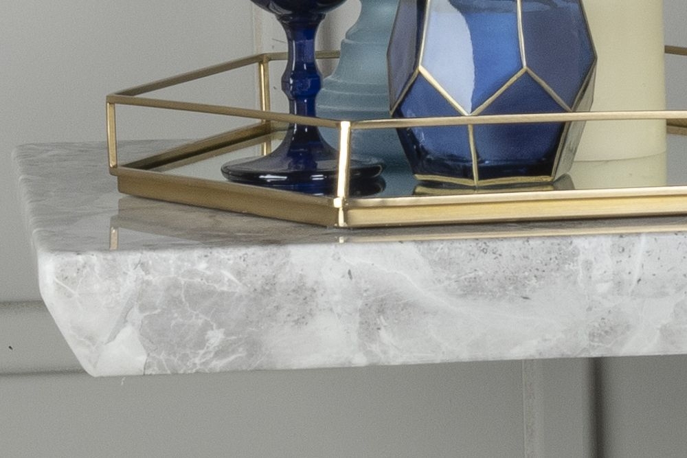 Product photograph of Milan Marble Console Table Grey Rectangular Top With Triangular Pedestal Base from Choice Furniture Superstore.