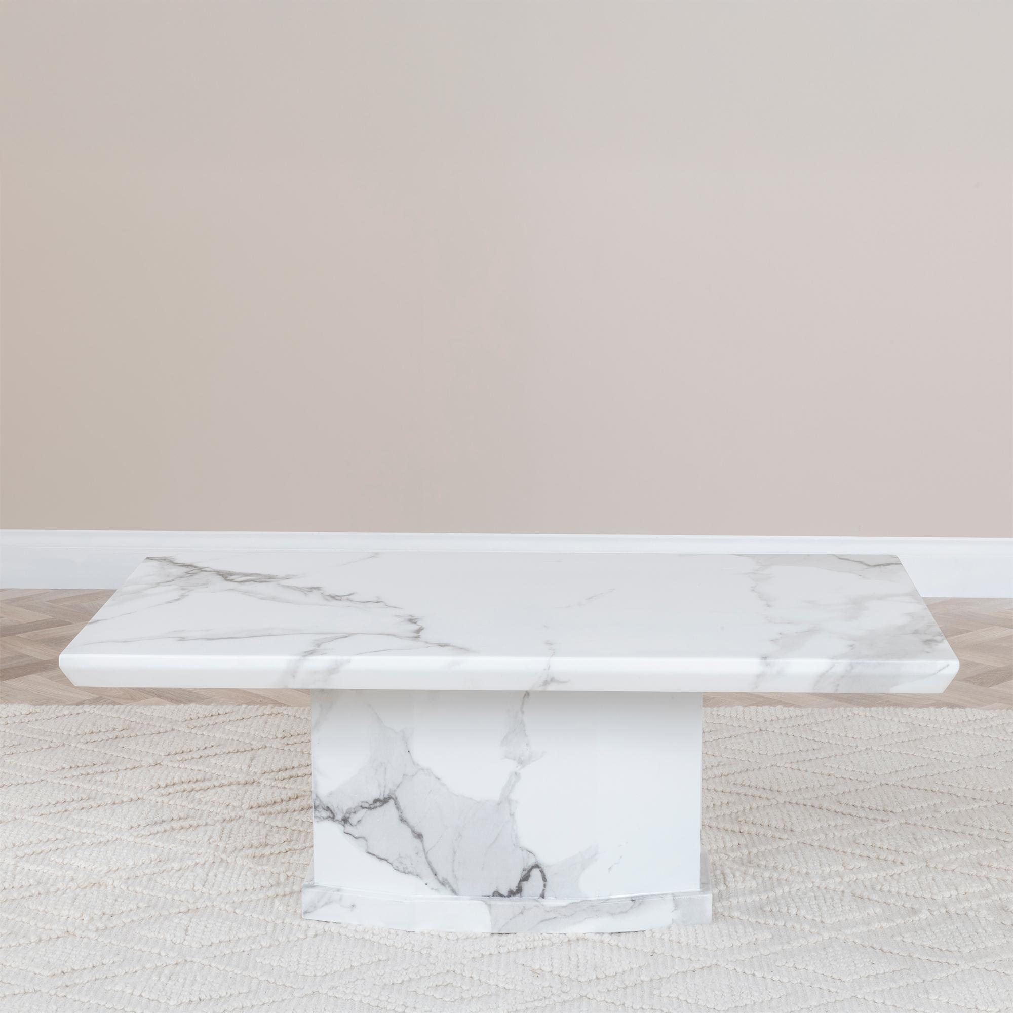 Product photograph of Naples White Marble Coffee Table from Choice Furniture Superstore.