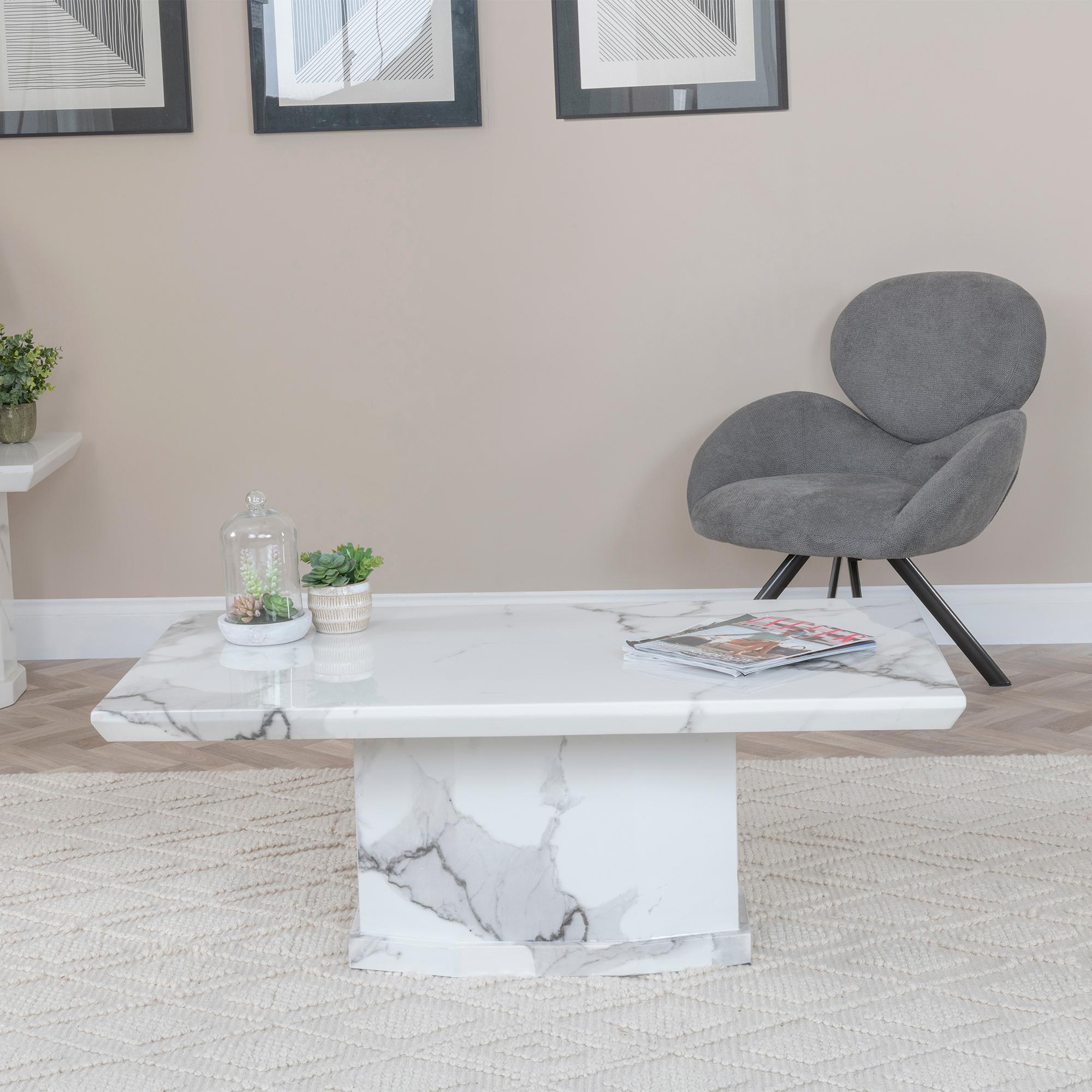 Product photograph of Naples White Marble Coffee Table from Choice Furniture Superstore.