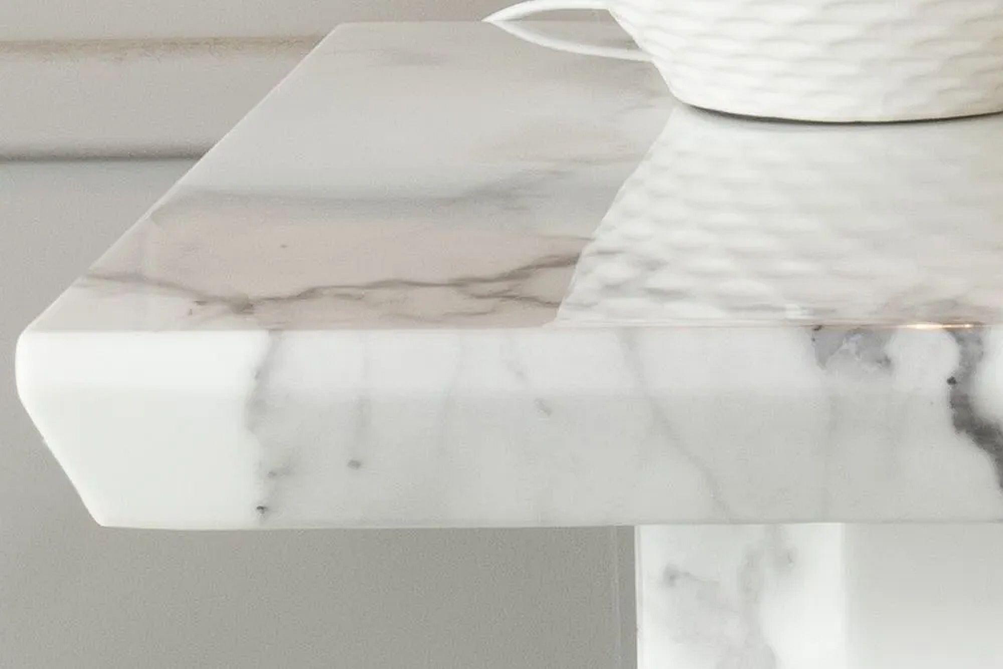 Product photograph of Naples White Marble Side Table from Choice Furniture Superstore.