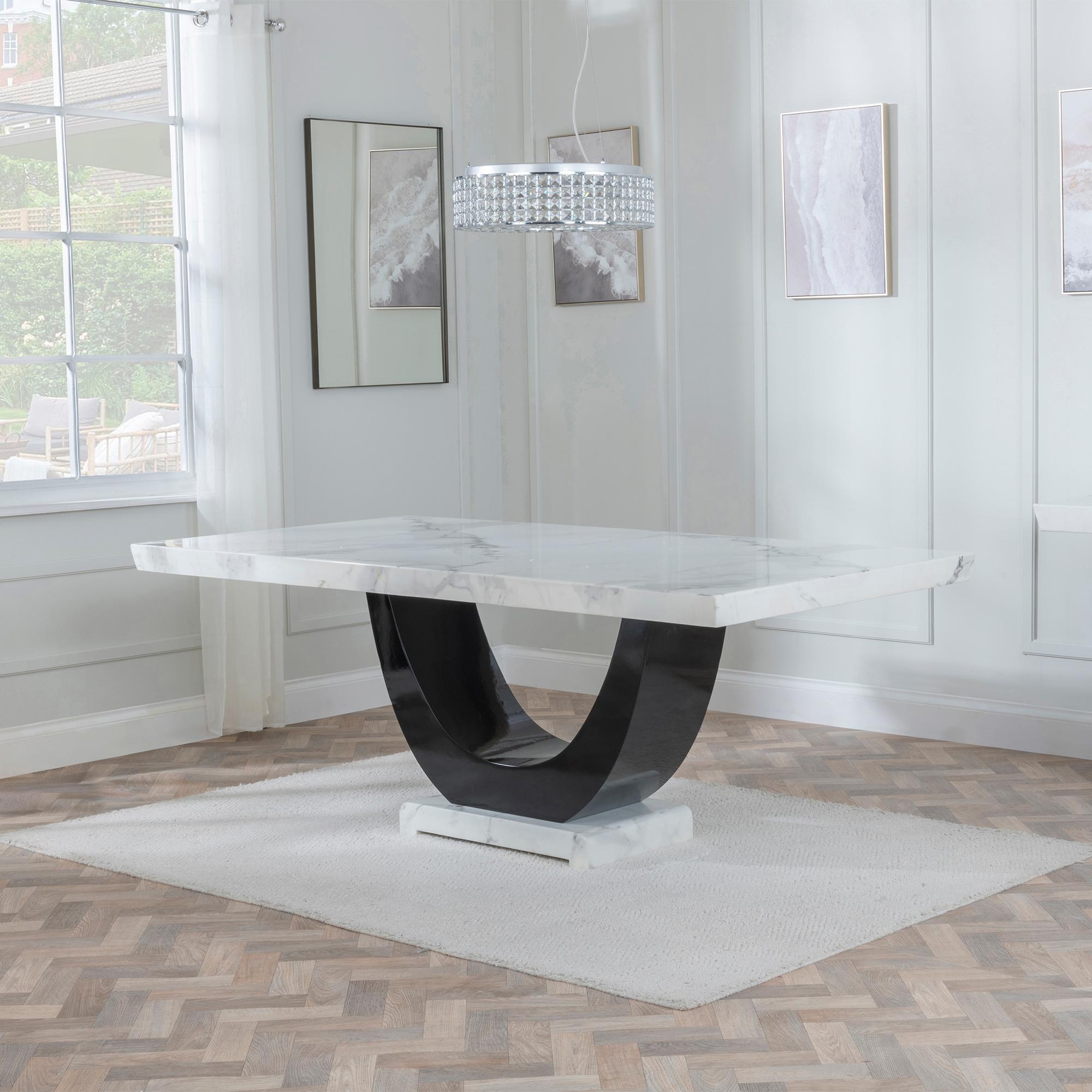 Product photograph of Madrid White Marble Dining Table from Choice Furniture Superstore.