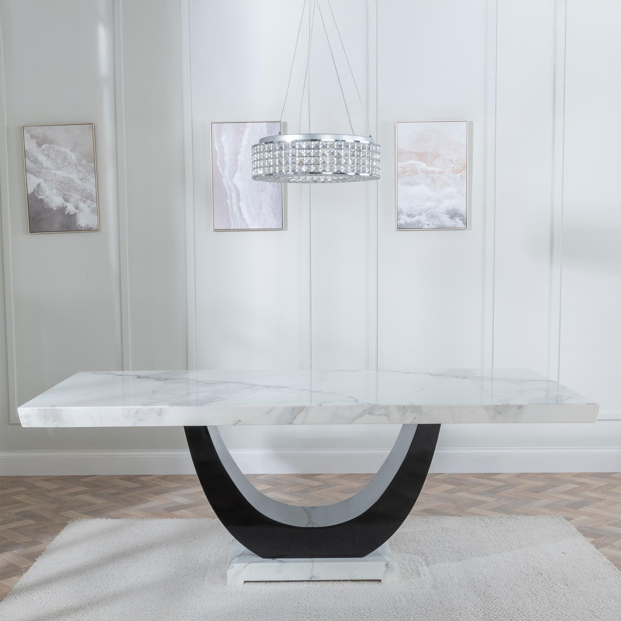 Product photograph of Madrid White Marble Dining Table from Choice Furniture Superstore.