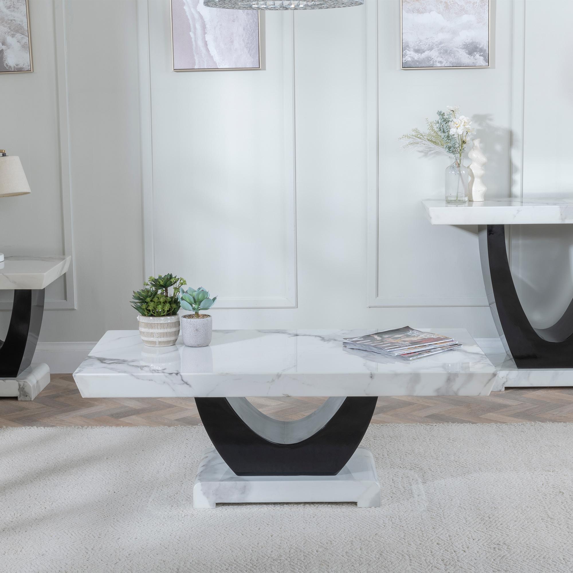 Product photograph of Madrid White Marble Coffee Table from Choice Furniture Superstore.