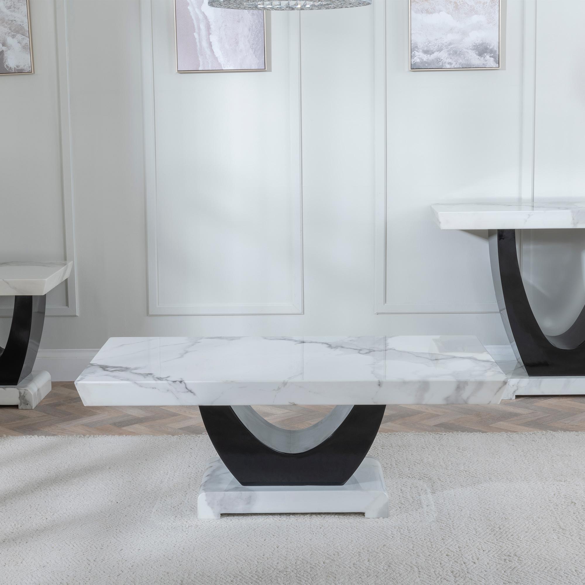 Product photograph of Madrid White Marble Coffee Table from Choice Furniture Superstore.