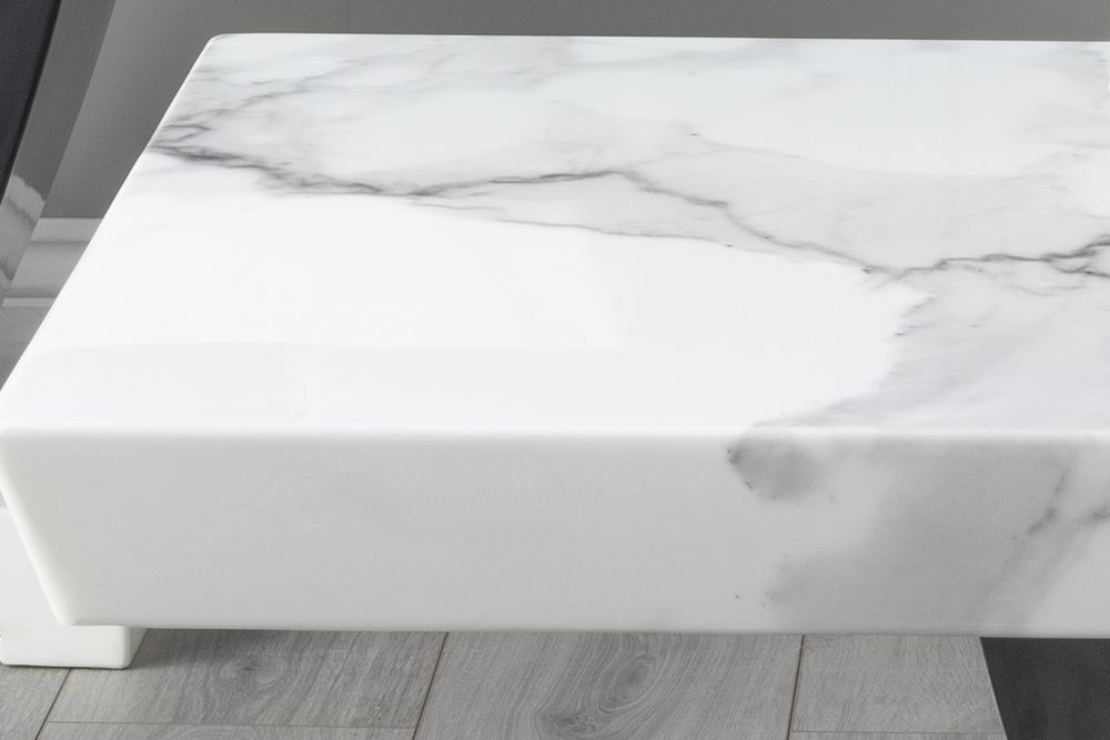 Product photograph of Madrid Marble Coffee Table White Rectangular Top from Choice Furniture Superstore.