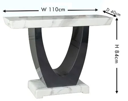 Product photograph of Madrid Marble Console Table White Rectangular Top from Choice Furniture Superstore.