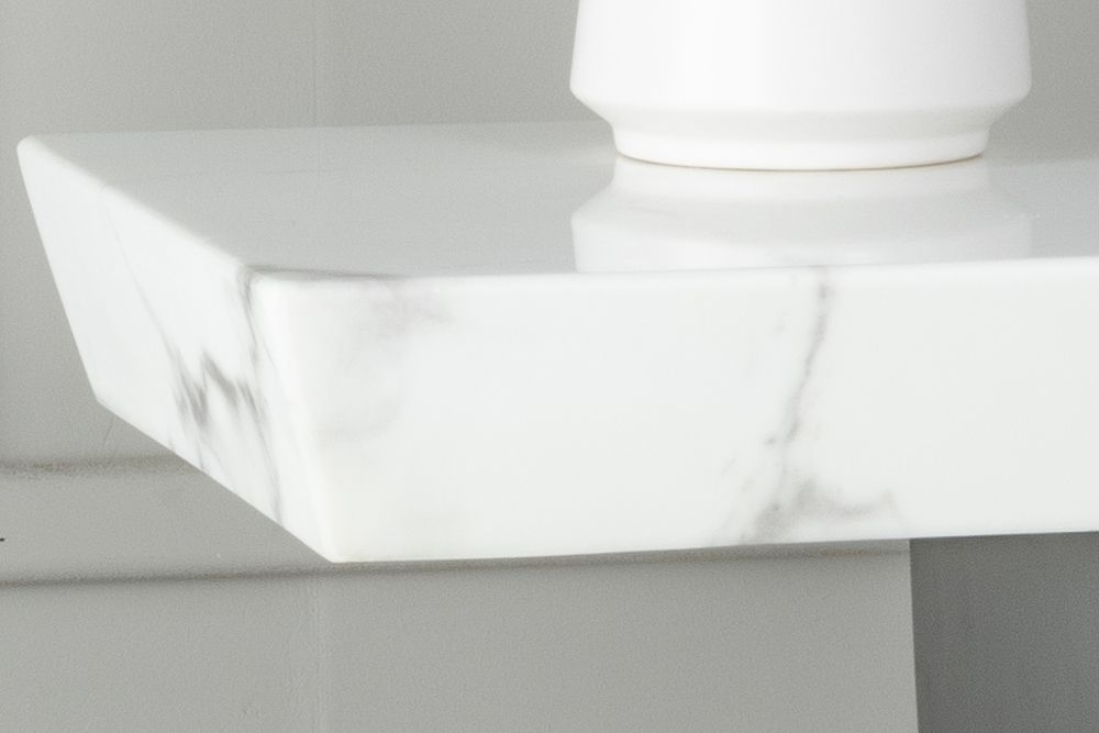 Product photograph of Madrid Marble Console Table White Rectangular Top from Choice Furniture Superstore.