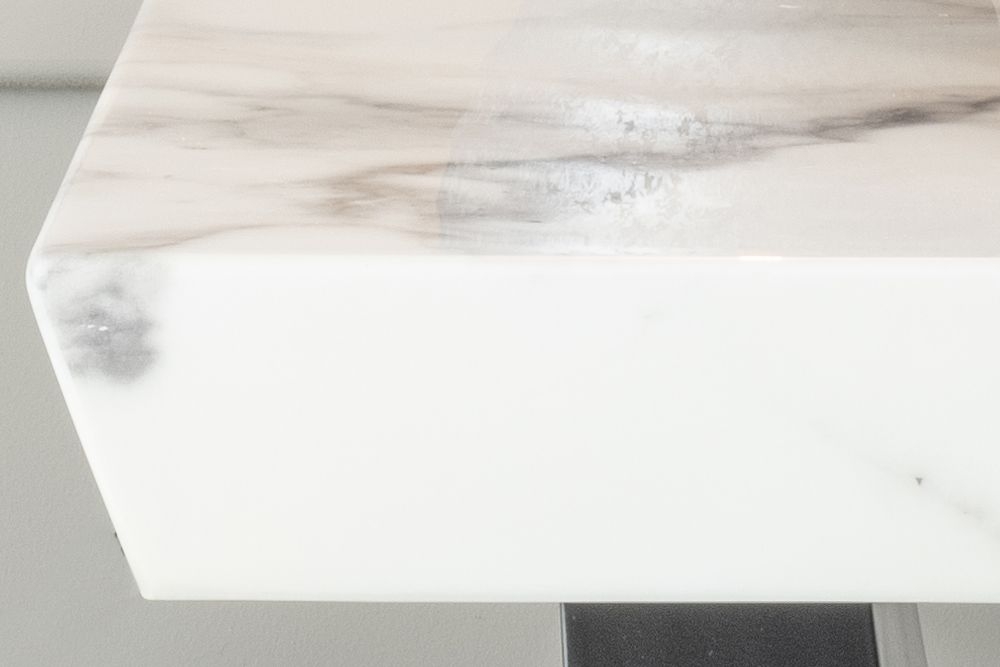 Product photograph of Madrid Marble Side Table White Square Top from Choice Furniture Superstore.