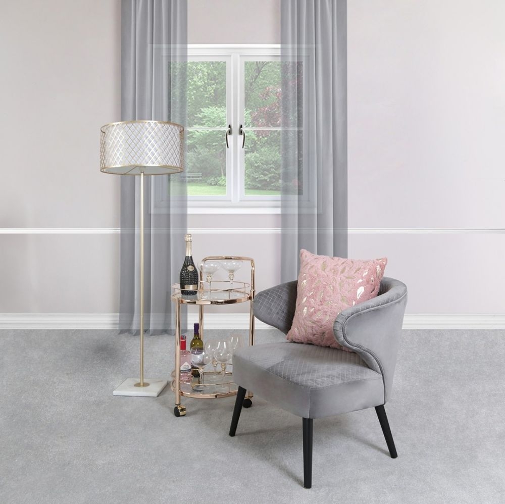 Product photograph of Value Harry Drinks Trolley - Rose Gold And Clear Glass from Choice Furniture Superstore.