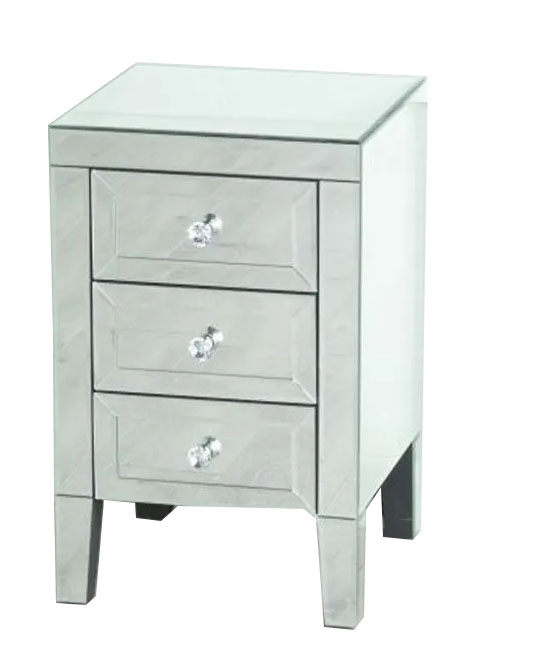 Product photograph of Lucia Mirrored 3 Drawer Bedside Cabinet from Choice Furniture Superstore.