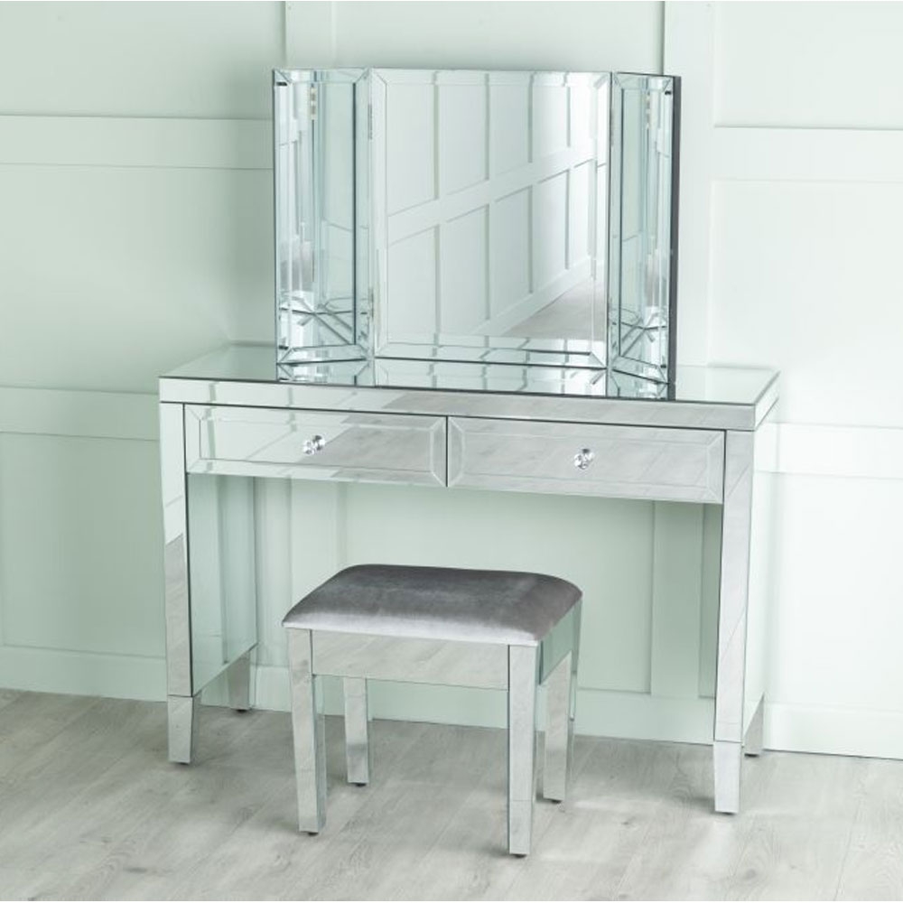 Product photograph of Lucia Mirrored Dressing Console Table from Choice Furniture Superstore.