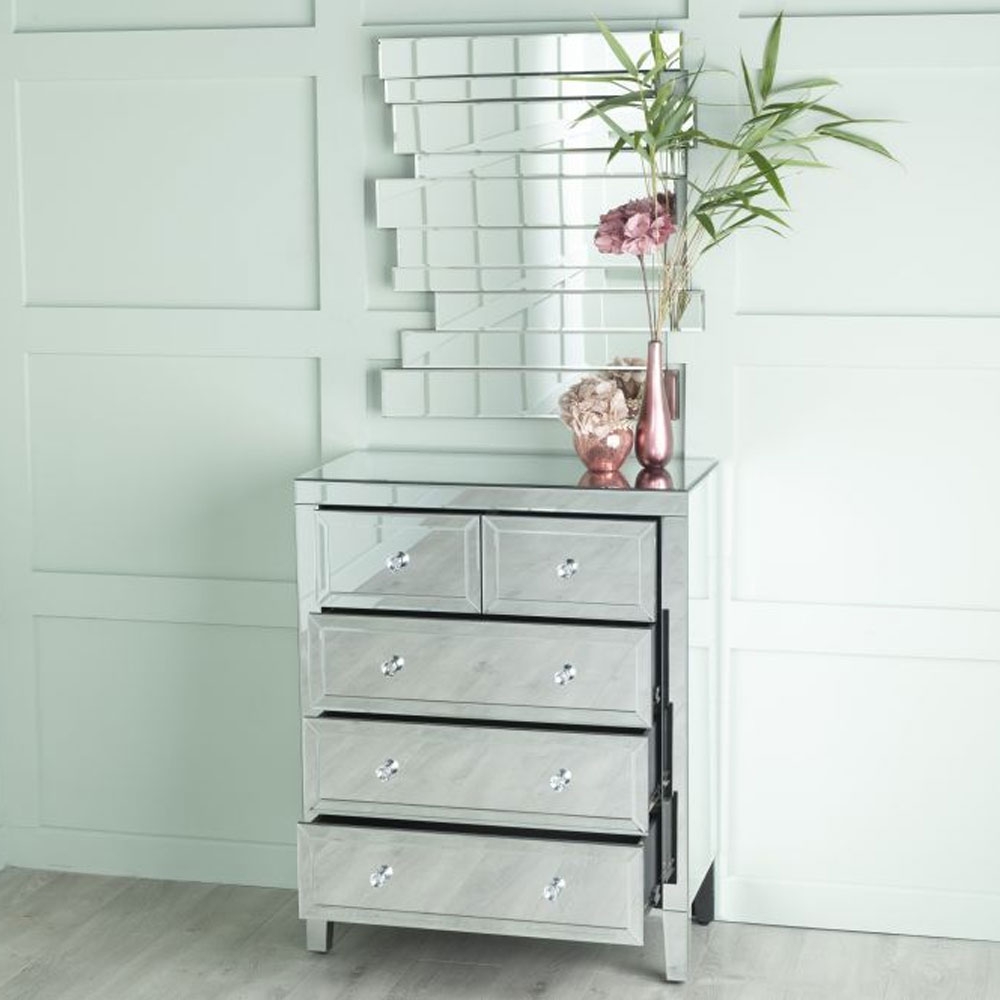 Product photograph of Lucia Mirrored 3 2 Drawer Chest from Choice Furniture Superstore.
