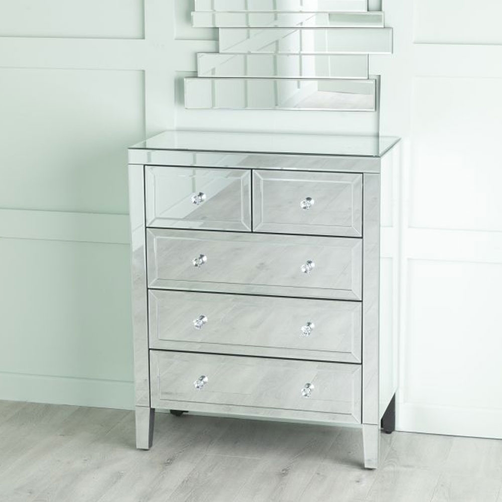 Product photograph of Lucia Mirrored 3 2 Drawer Chest from Choice Furniture Superstore.