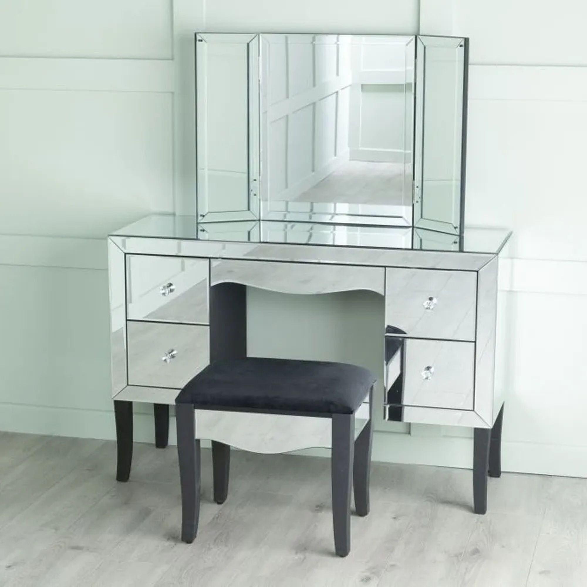 Product photograph of Venetian Mirrored Dressing Stool from Choice Furniture Superstore.