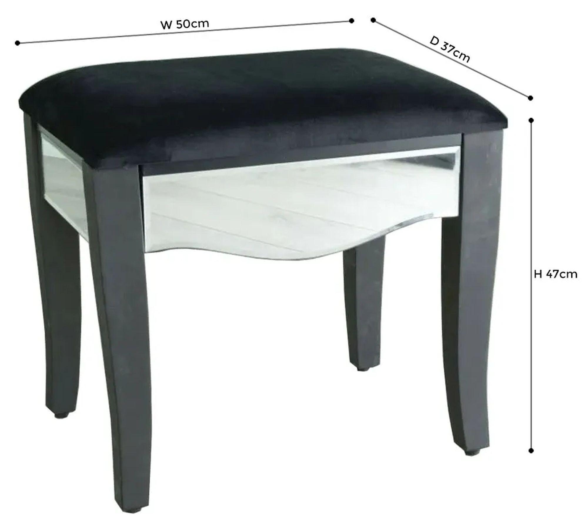 Product photograph of Venetian Mirrored Dressing Stool from Choice Furniture Superstore.