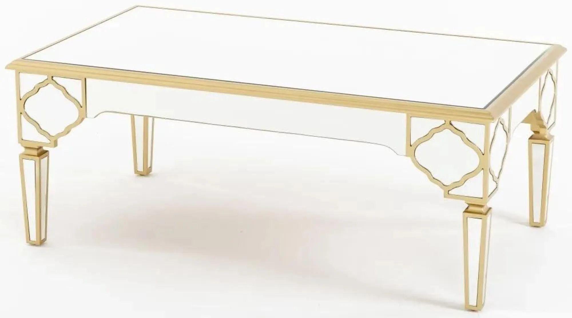 Product photograph of Casablanca Mirrored Gold Trim Coffee Table from Choice Furniture Superstore.