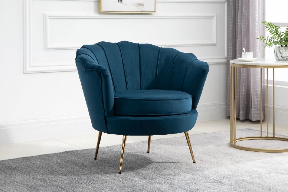 Ariel Blue Fabric Armchair