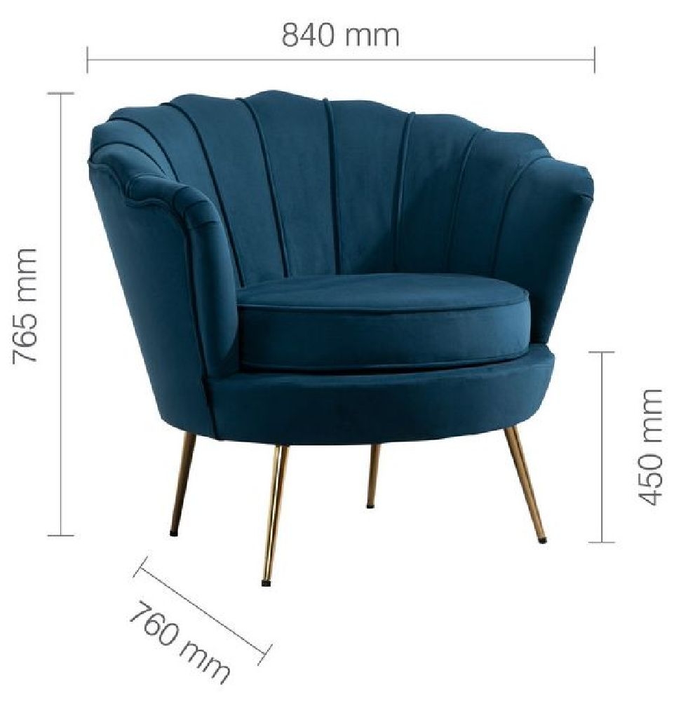 Ariel Blue Fabric Armchair