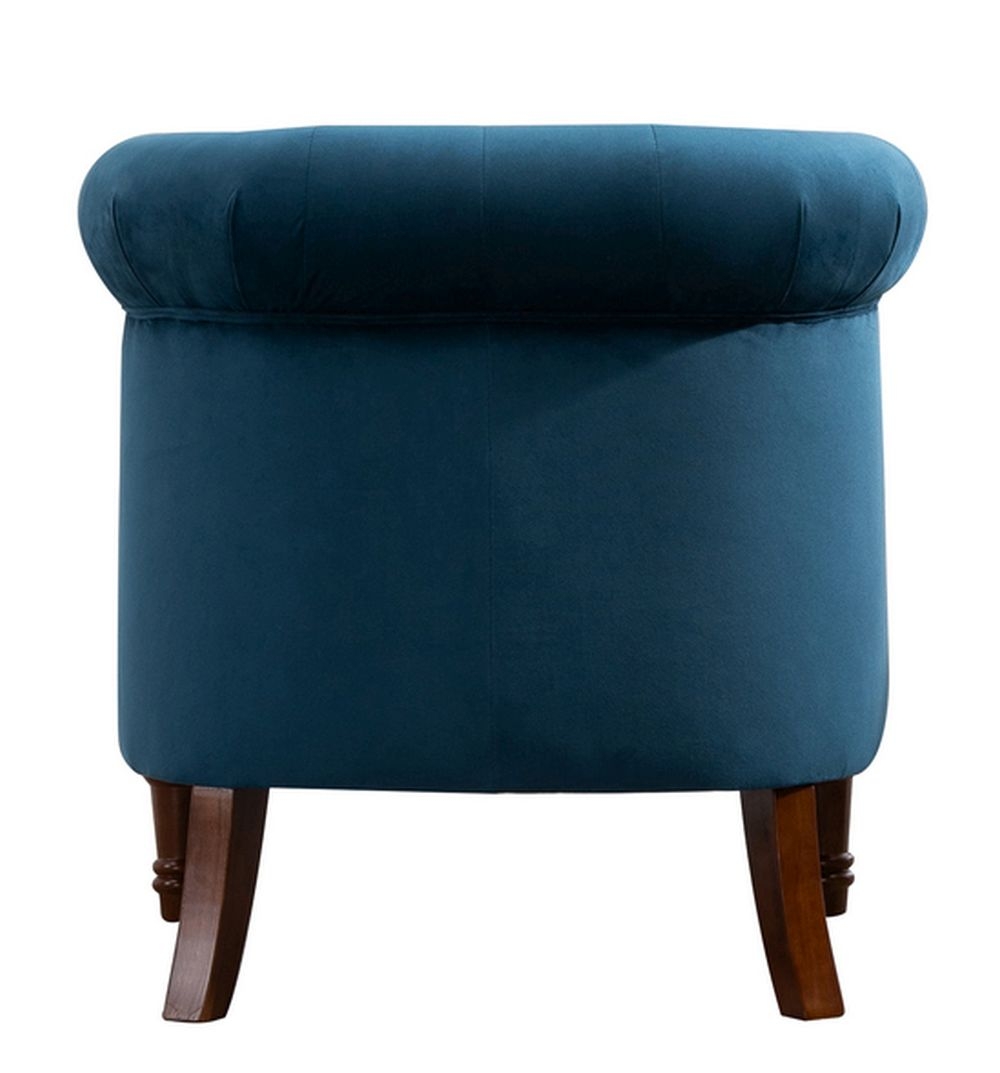 Product photograph of Freya Blue Velvet Armchair from Choice Furniture Superstore.