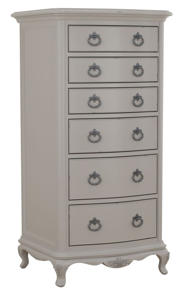 Product photograph of Willis And Gambier Etienne Grey 6 Drawer Tallboy Chest from Choice Furniture Superstore.