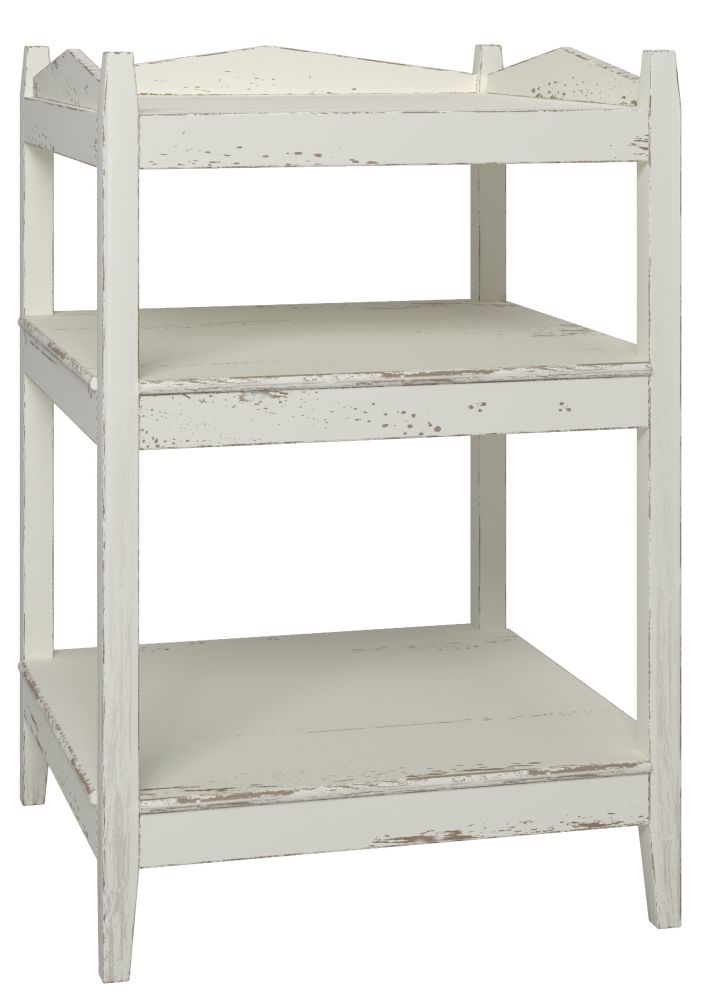 Product photograph of Willis And Gambier Atelier Distressed White Open Bedside Cabinet from Choice Furniture Superstore.