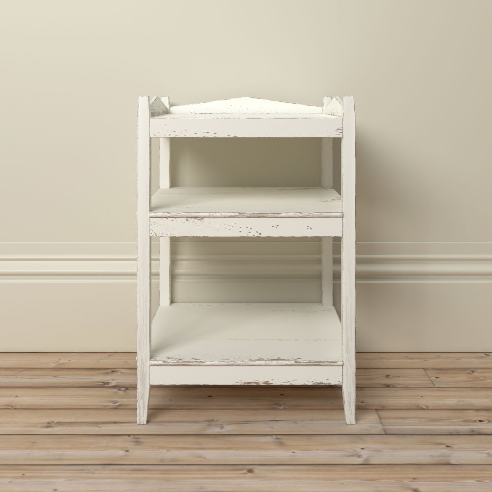 Product photograph of Willis And Gambier Atelier Distressed White Open Bedside Cabinet from Choice Furniture Superstore.