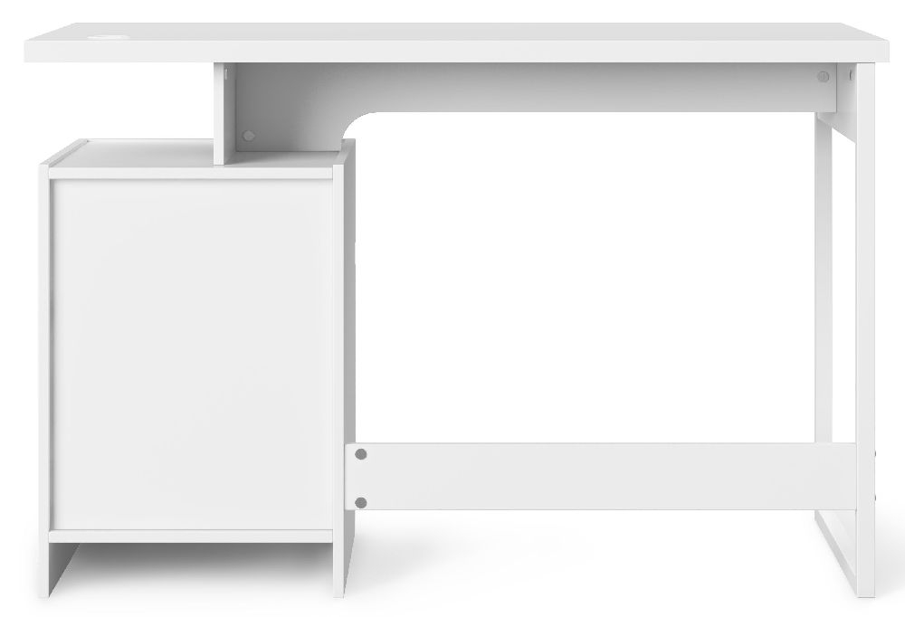 Product photograph of Alphason Bridport Glossy White Computer Desk from Choice Furniture Superstore.