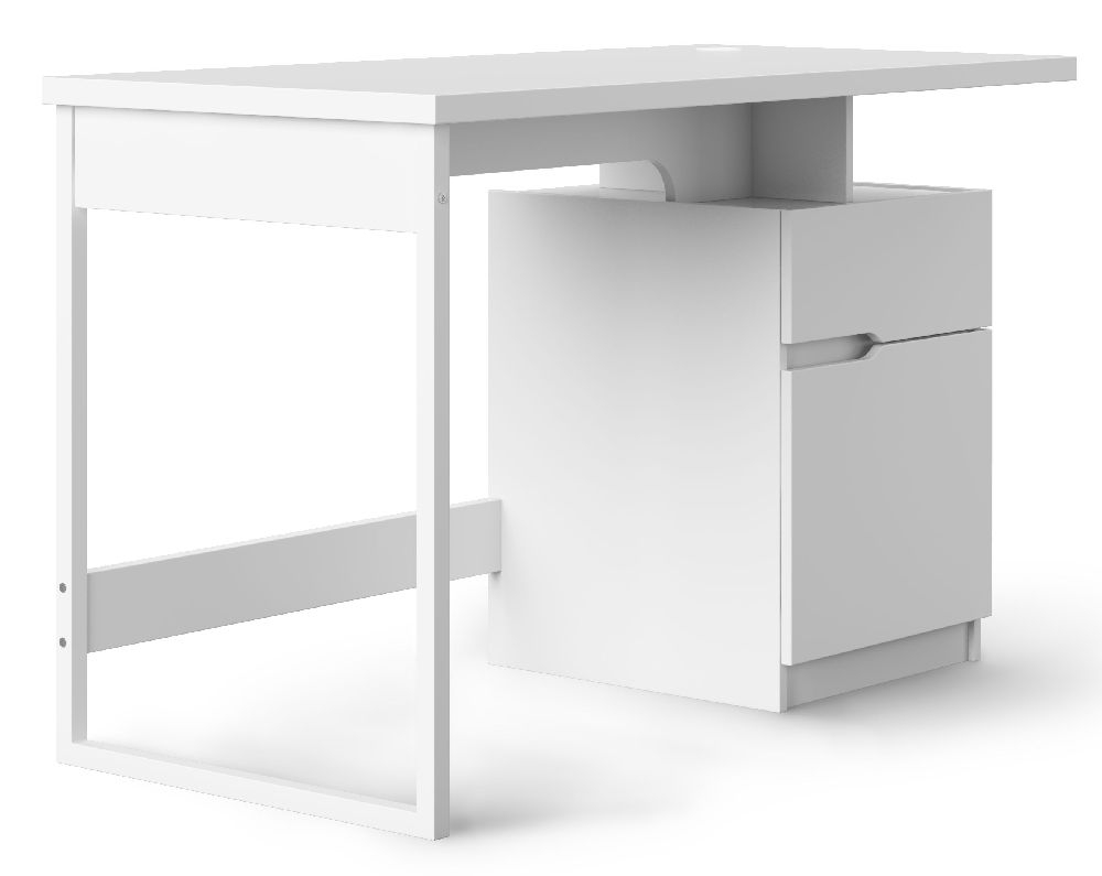 Product photograph of Alphason Bridport Glossy White Computer Desk from Choice Furniture Superstore.