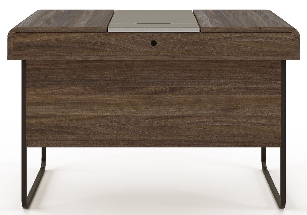 Product photograph of Alphason Dorset Walnut And Grey Computer Desk from Choice Furniture Superstore.