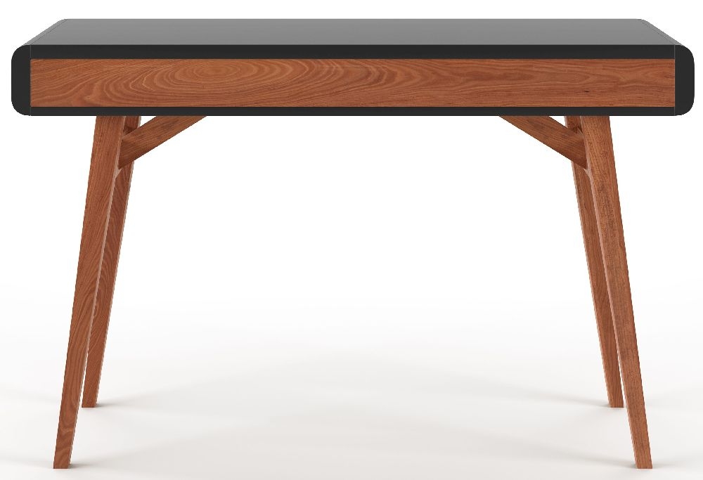 Product photograph of Alphason Pevensey Black High Gloss And Oak Writing Desk from Choice Furniture Superstore.