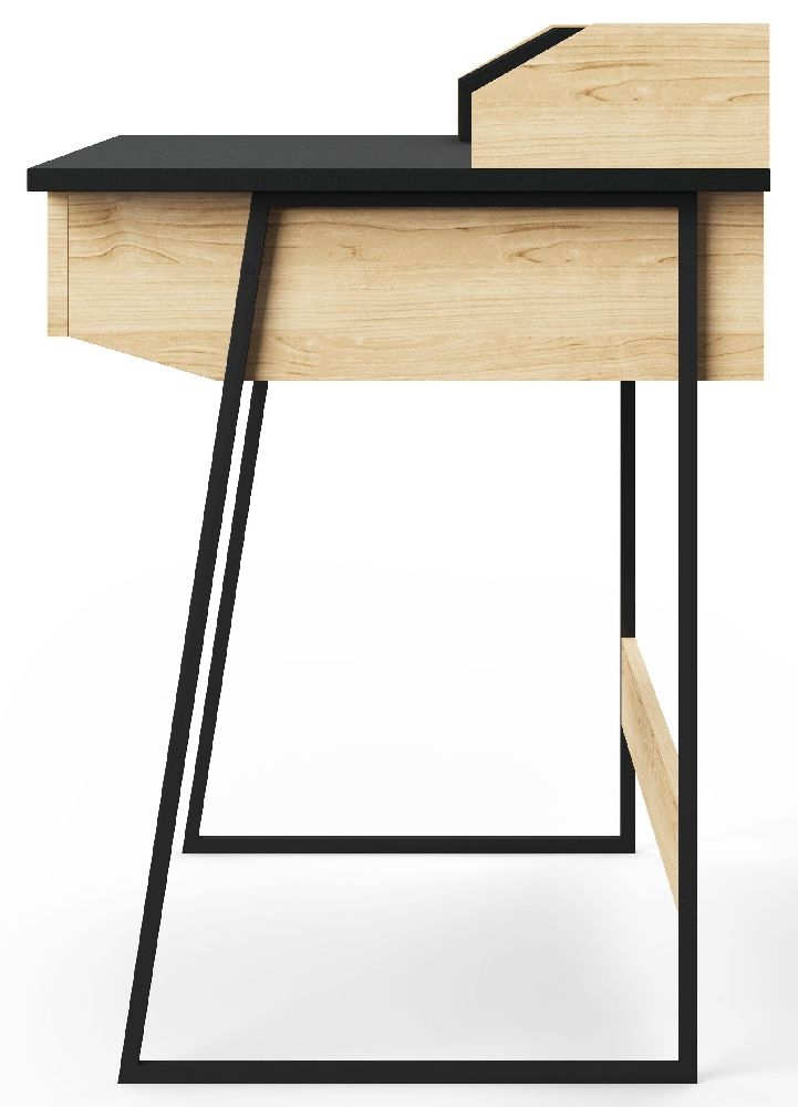 Product photograph of Alphason Salisbury Black And Oak Home Office Desk - Aw3100 from Choice Furniture Superstore.