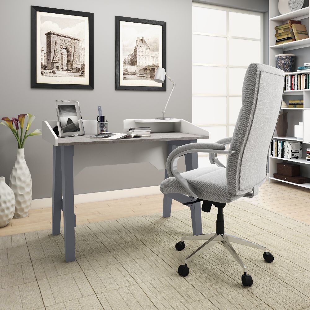 Product photograph of Alphason Truro Grey Marble Effect Writing Desk from Choice Furniture Superstore.