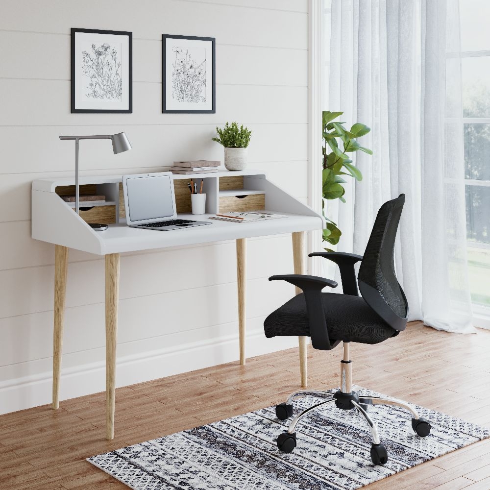 Product photograph of Alphason Yeovil White Study Home Office Desk - Aw3180 from Choice Furniture Superstore.