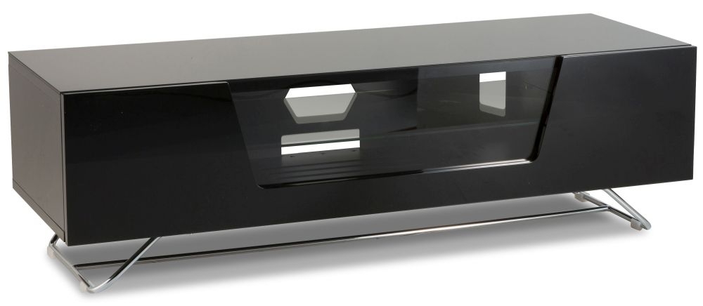 Product photograph of Alphason Chromium Cab Black Tv Cabinet 55inch - Cro2-1200cb-blk from Choice Furniture Superstore.
