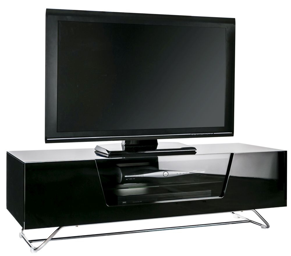 Product photograph of Alphason Chromium Cab Black Tv Cabinet 55inch - Cro2-1200cb-blk from Choice Furniture Superstore.