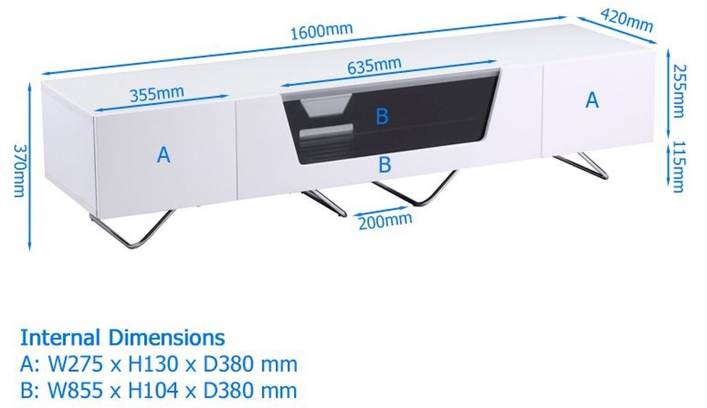 Product photograph of Alphason Chromium Cab Tv Cabinet 70inch from Choice Furniture Superstore.