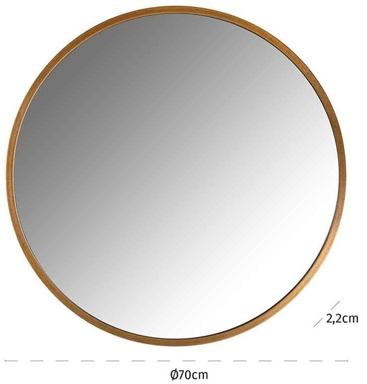 Product photograph of Maeron Gold Round Wall Mirror - 70cm X 70cm from Choice Furniture Superstore.