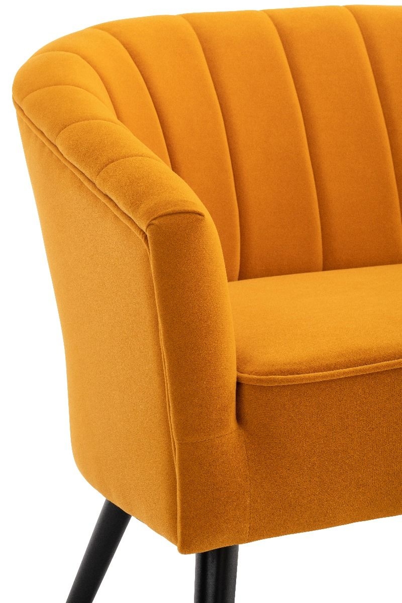 Product photograph of Arlo Mustard 2 Seater Fabric Sofa from Choice Furniture Superstore.