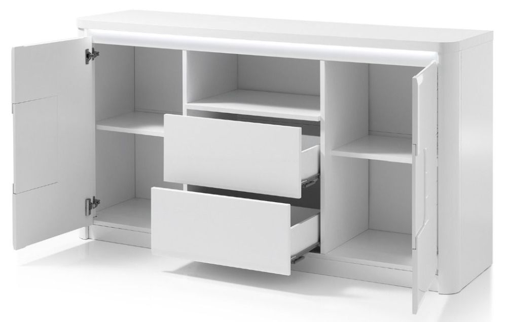 Product photograph of Bellini White High Gloss Sideboard from Choice Furniture Superstore.