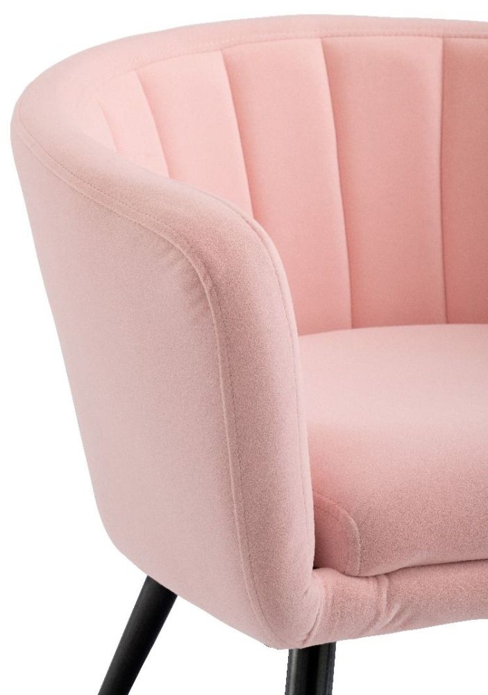 Product photograph of Lillie Pink Fabric Tub Chair from Choice Furniture Superstore.