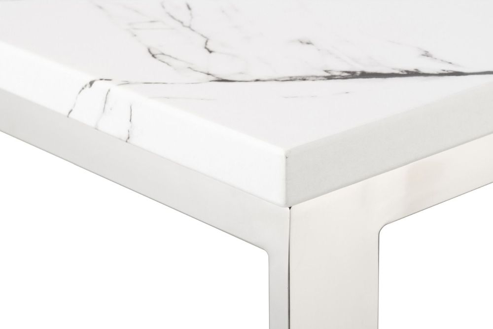 Product photograph of Ritz White Marble Effect Side Table from Choice Furniture Superstore.