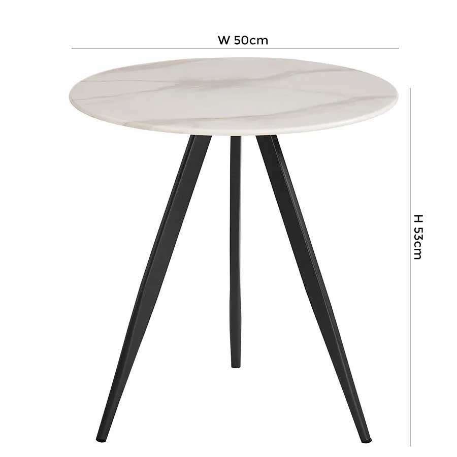 Product photograph of Vida Living Circe White Marble Effect Lamp Table from Choice Furniture Superstore.