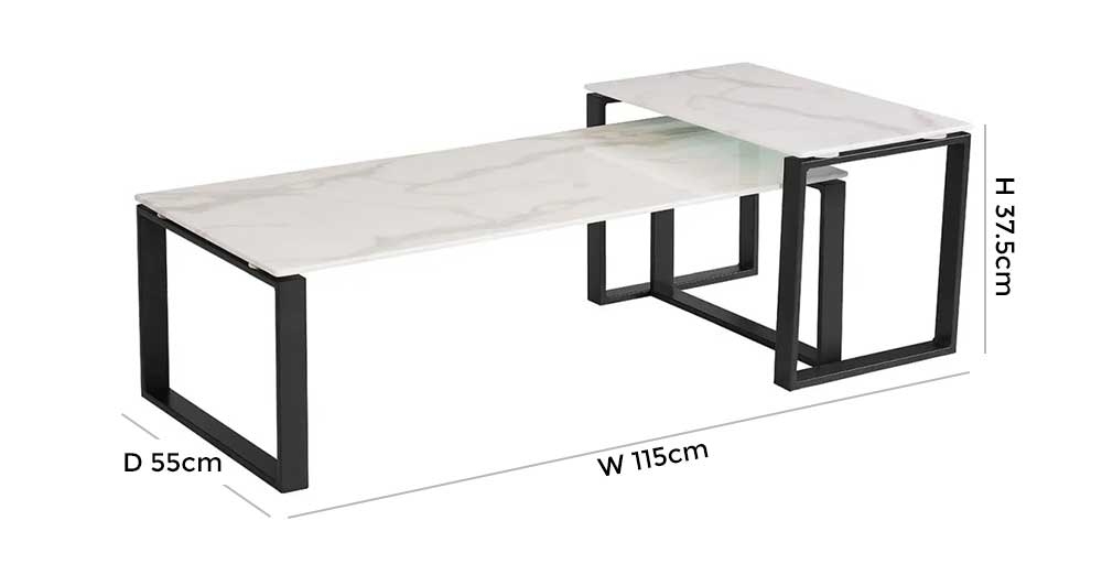 Product photograph of Vida Living Circe White Marble Effect Coffee Table Set from Choice Furniture Superstore.